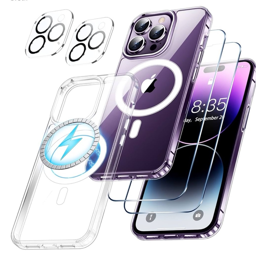 TEMDAN - Magnetic IPhone For IPhone 14 Pro 6.1 w/ Lens & Screen Protector